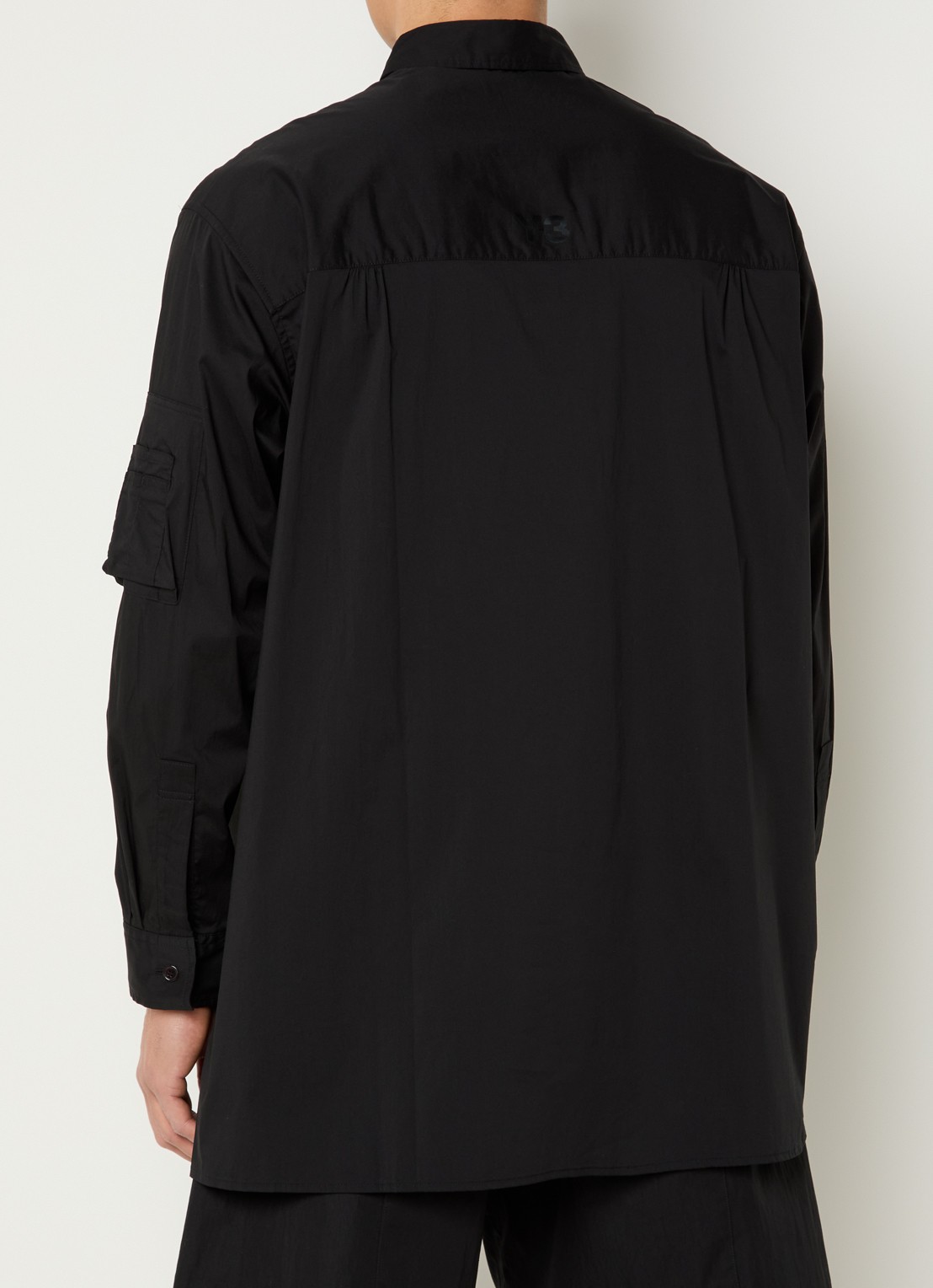 Y-3 Oversized fit overhemd met borstzak - achterkant 4 zwart
