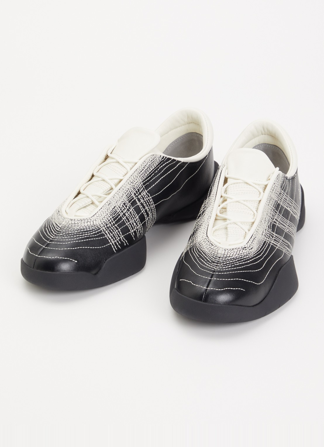 Y-3 Regu Embroidery sneaker van leer - detail 2 zwart