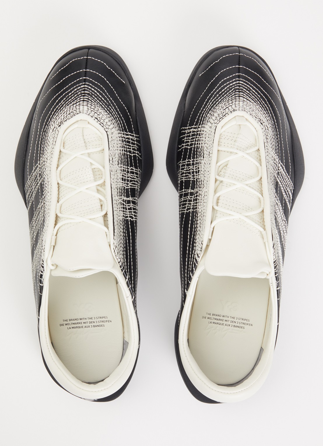 Y-3 Regu Embroidery sneaker van leer - detail 3 zwart