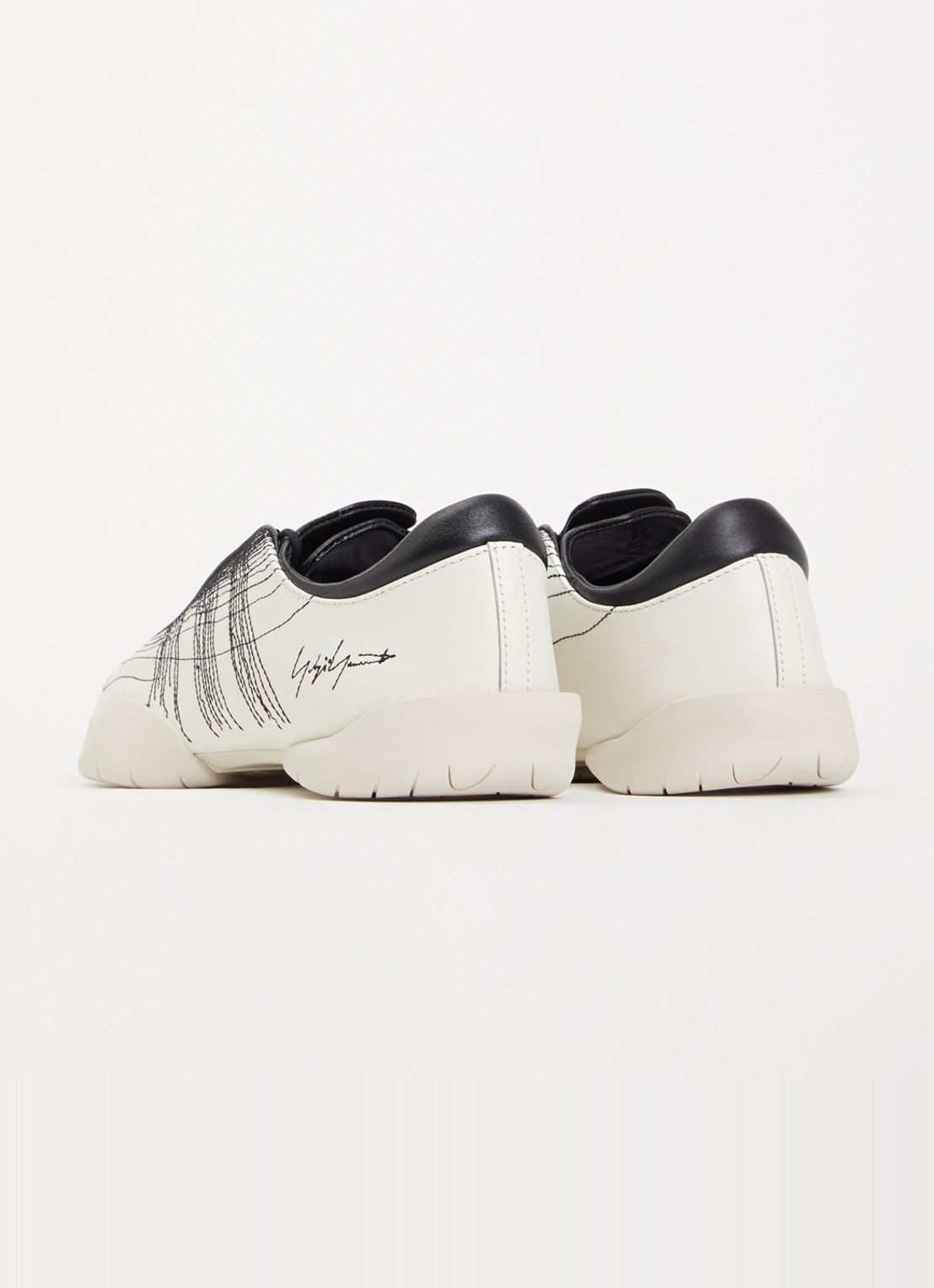 Y-3 Regu Embroidery sneaker van leer - achterkant 4 wit