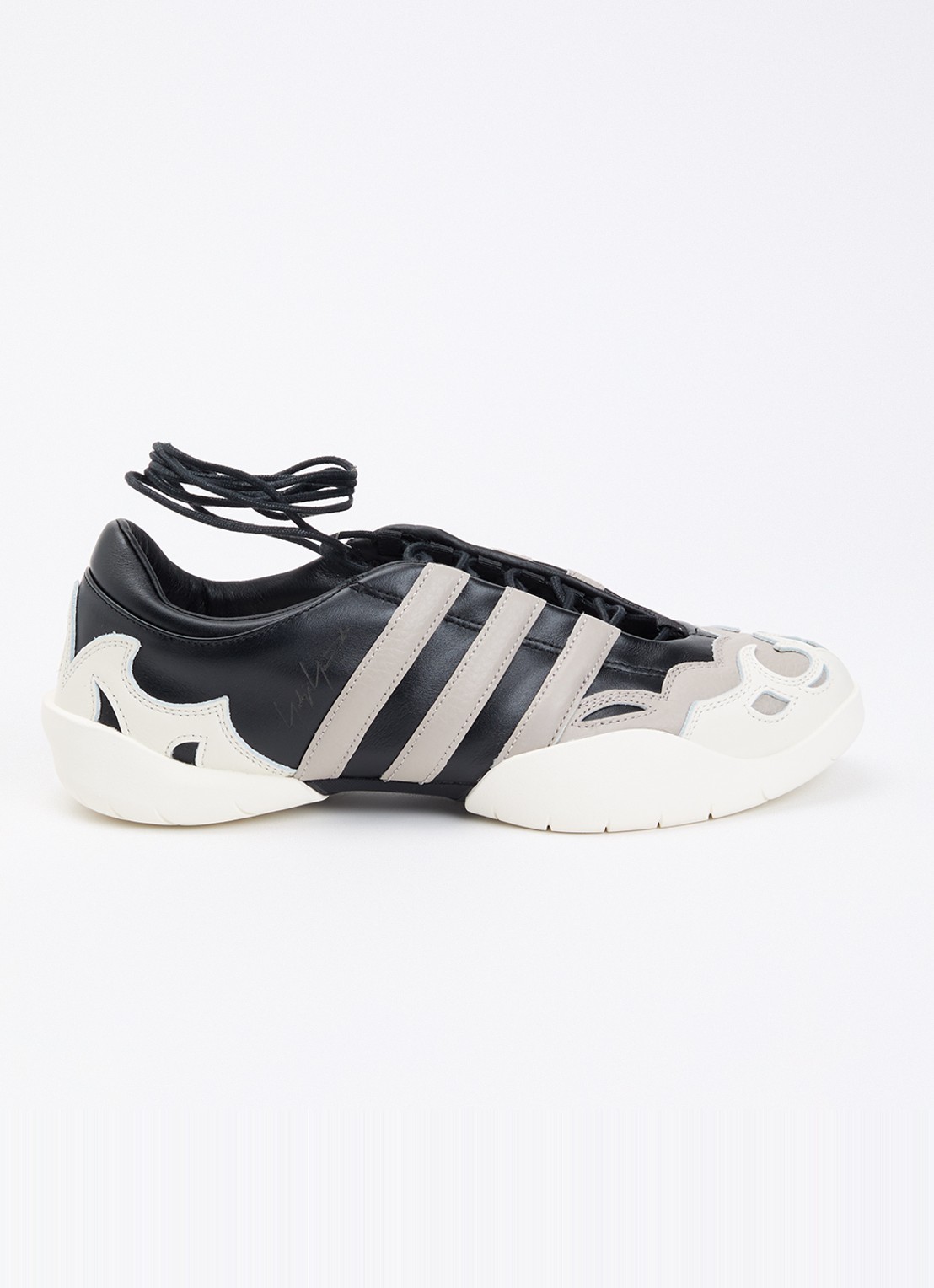 Y-3 Regu Mary Jane sneaker van leer - voorkant zwart