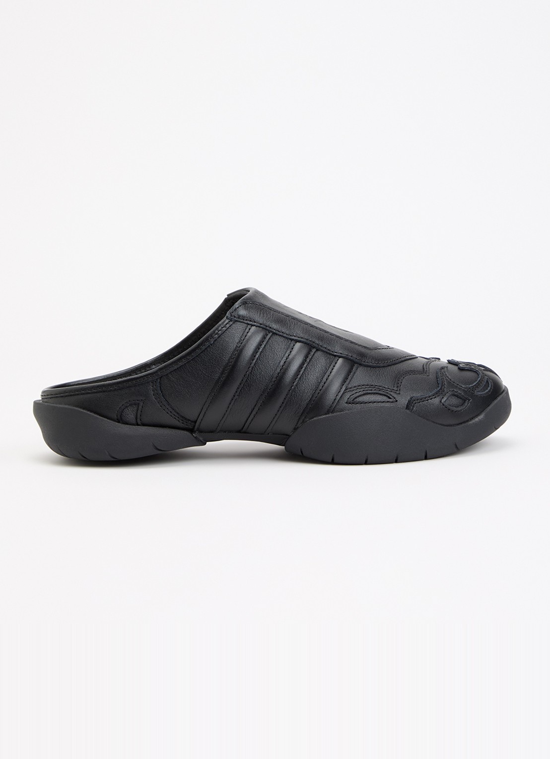 Y-3 Regu muiltje van leer - voorkant 2 zwart