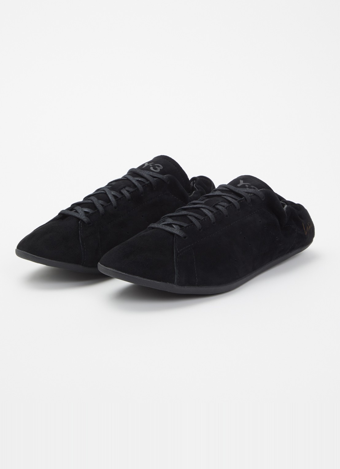 Y-3 Stan Smith Lo Pro sneaker van suède - detail 2 zwart