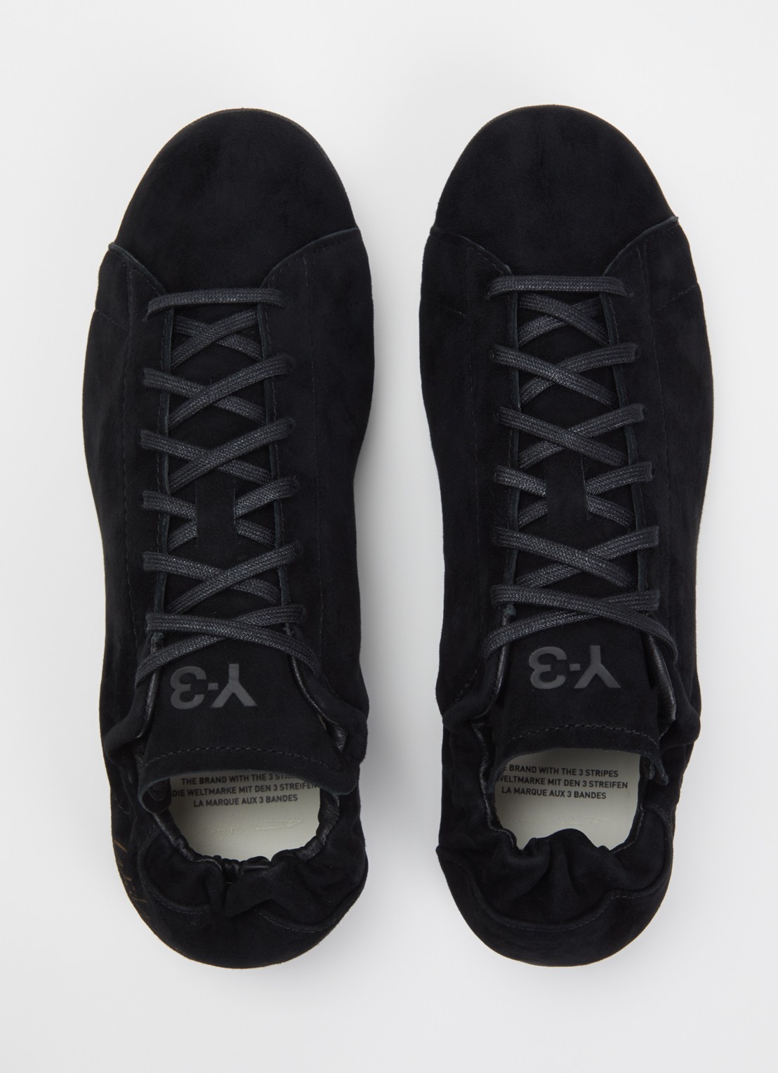 Y-3 Stan Smith Lo Pro sneaker van suède - detail 3 zwart