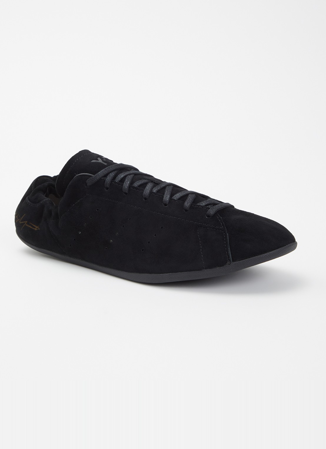 Y-3 Stan Smith Lo Pro sneaker van suède - voorkant zwart