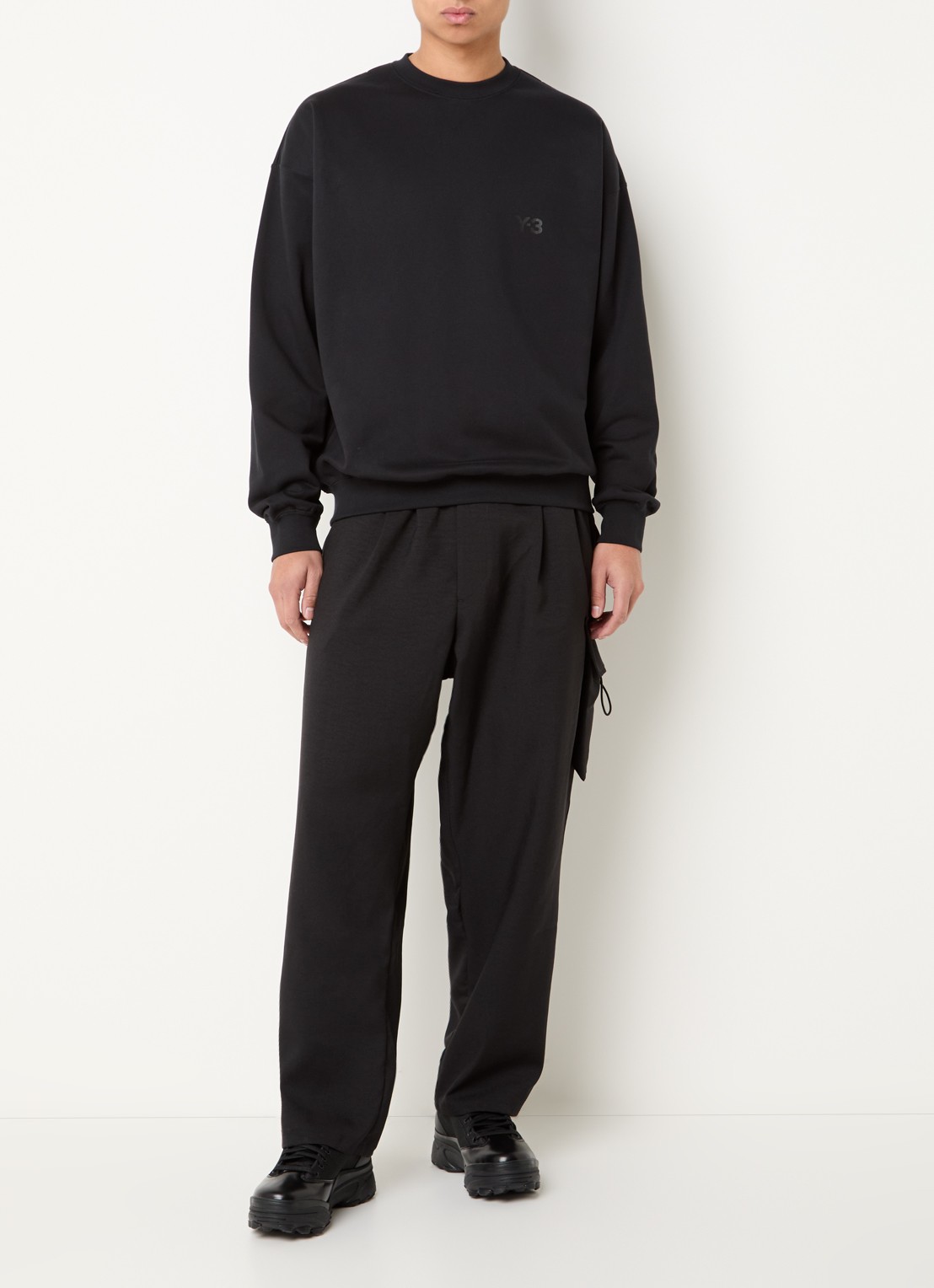 Y-3 Sweater met logoprint - voorkant 4 zwart