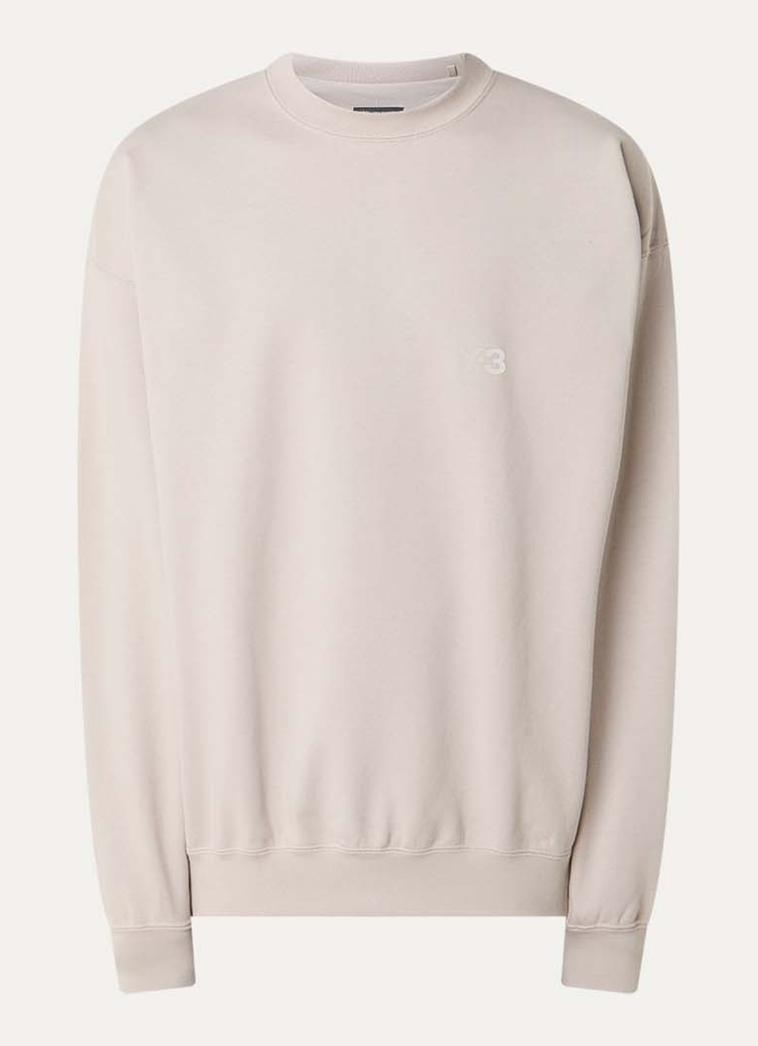 Y-3 Sweater met logoprint - voorkant 2 donkerbeige