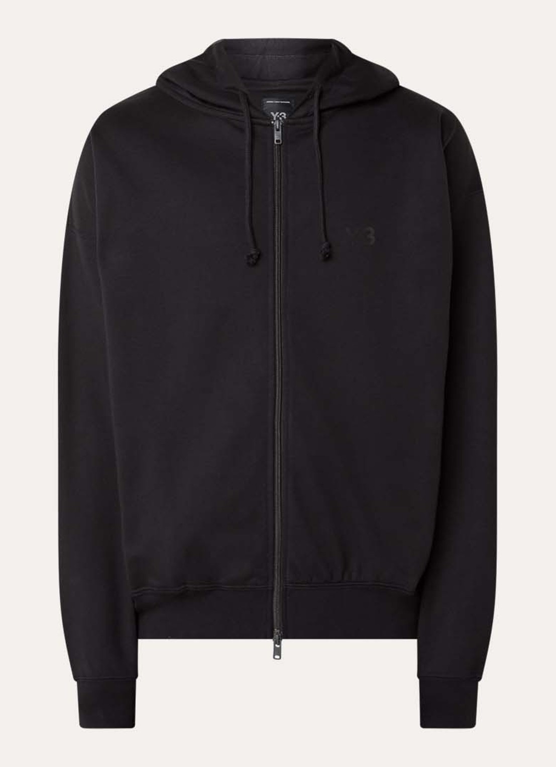 Y-3 Sweatvest met logoprint - voorkant 2 zwart