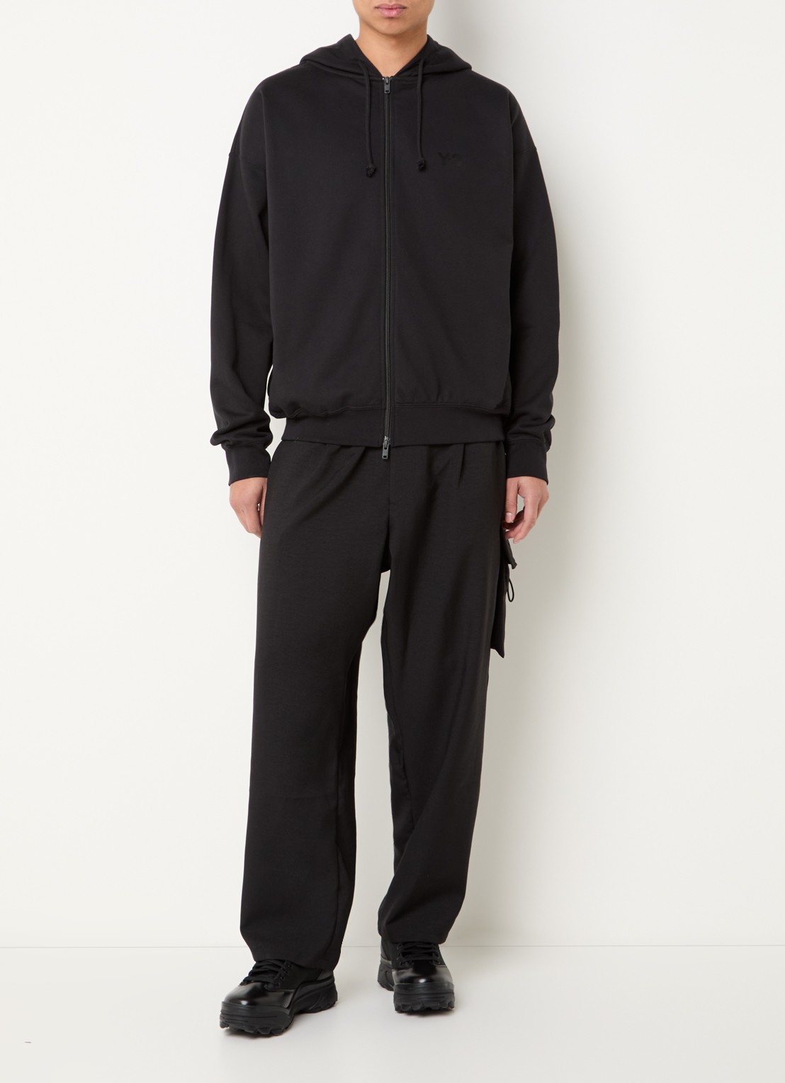 Y-3 Sweatvest met logoprint - voorkant 3 zwart
