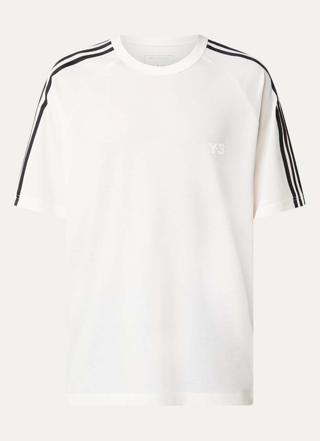 Y-3 T-shirt in wolblend met logoprint - voorkant 2 wit
