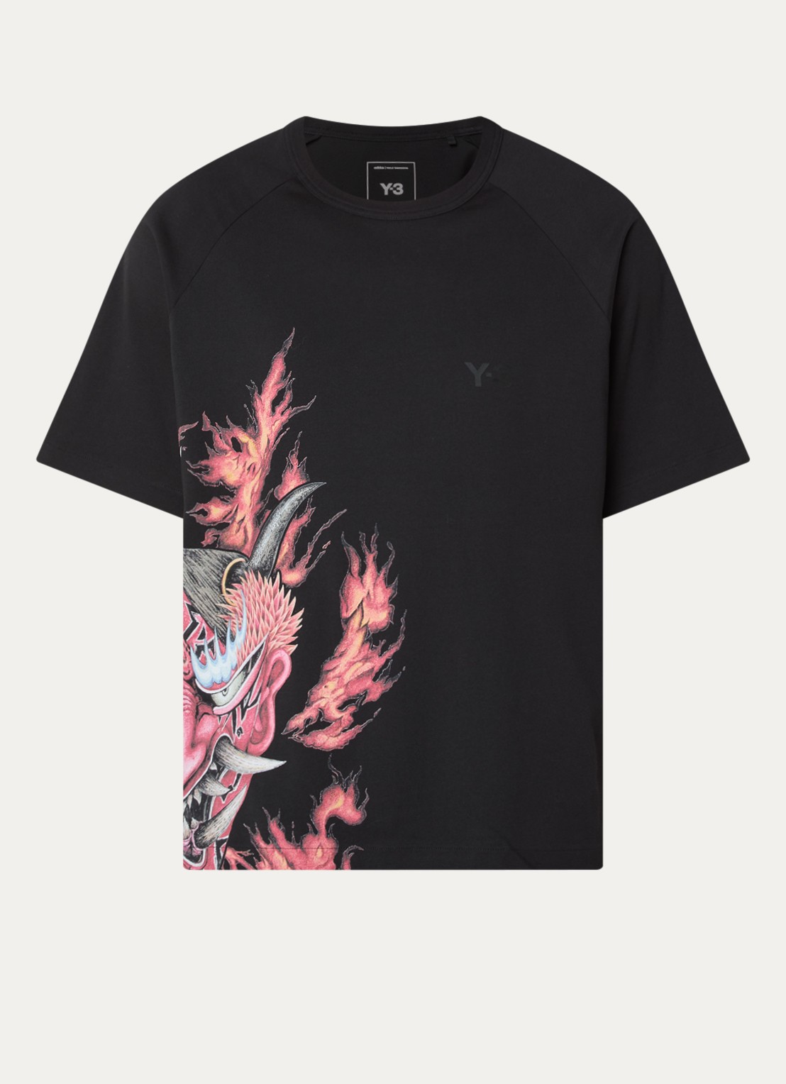 Y-3 T-shirt met print - voorkant zwart