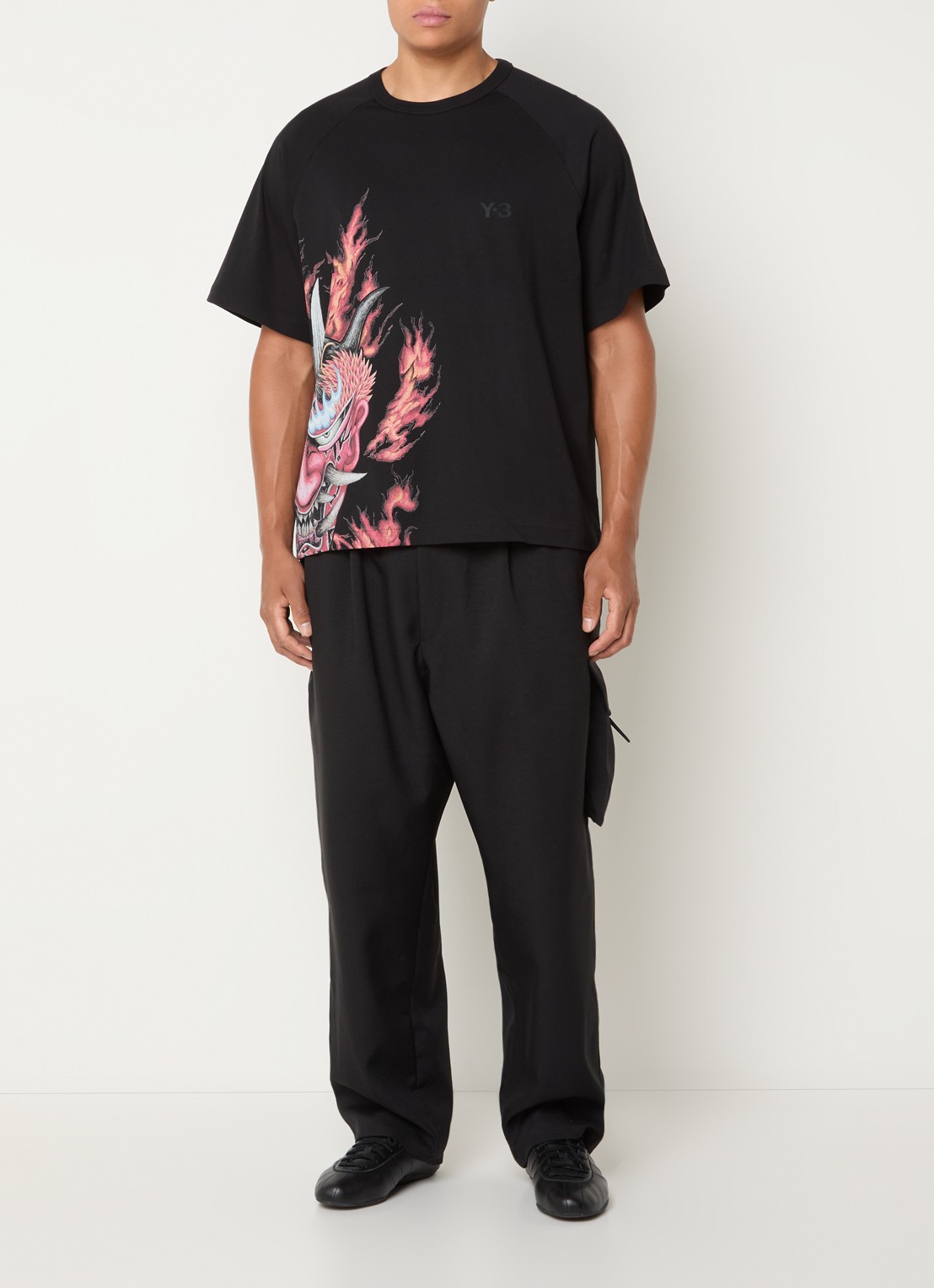 Y-3 T-shirt met print - voorkant 2 zwart