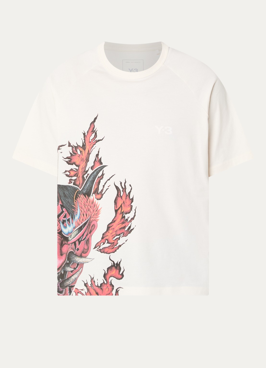 Y-3 T-shirt met print - voorkant beige