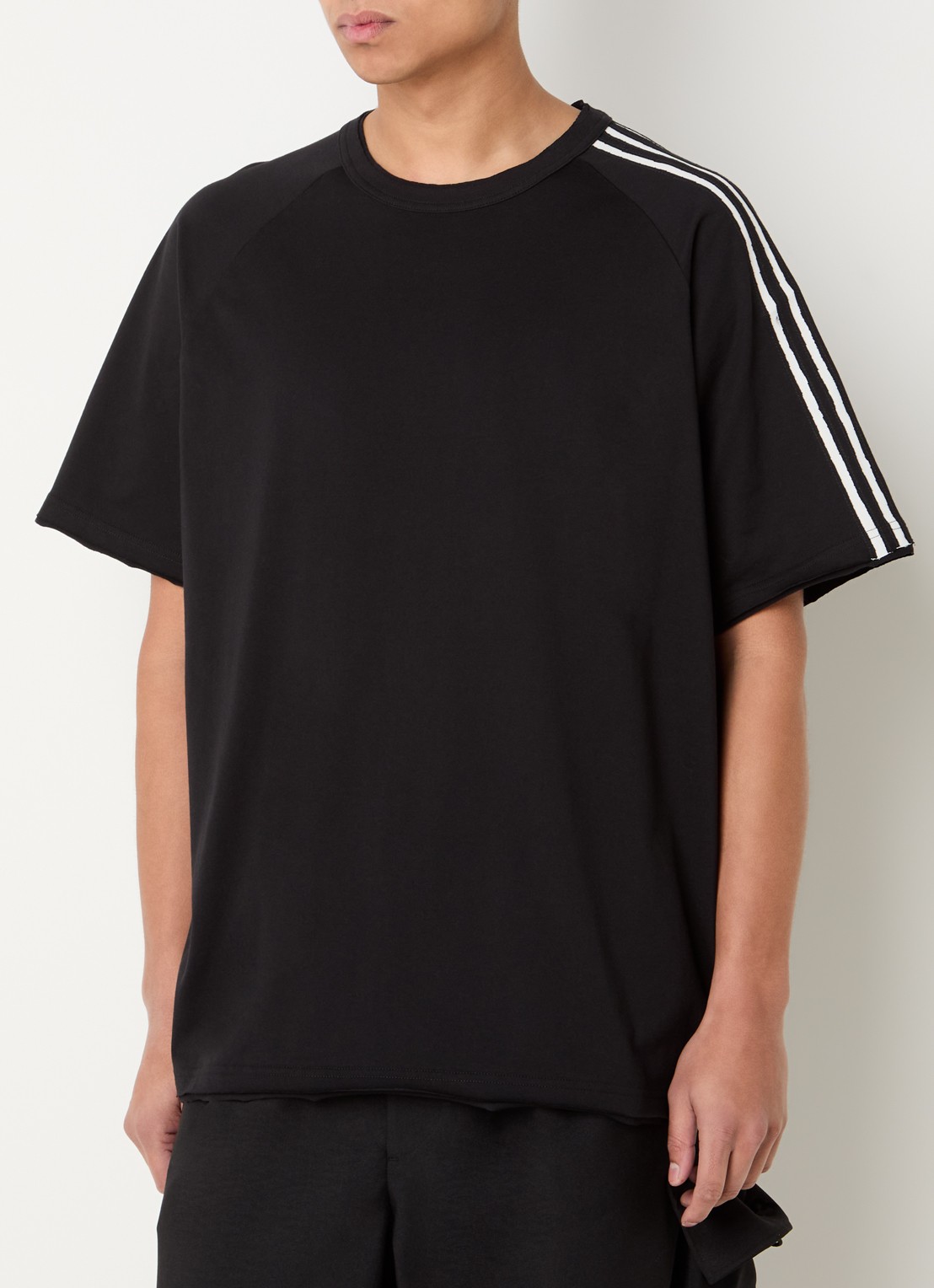 Y-3 T-shirt met ronde hals - detail zwart