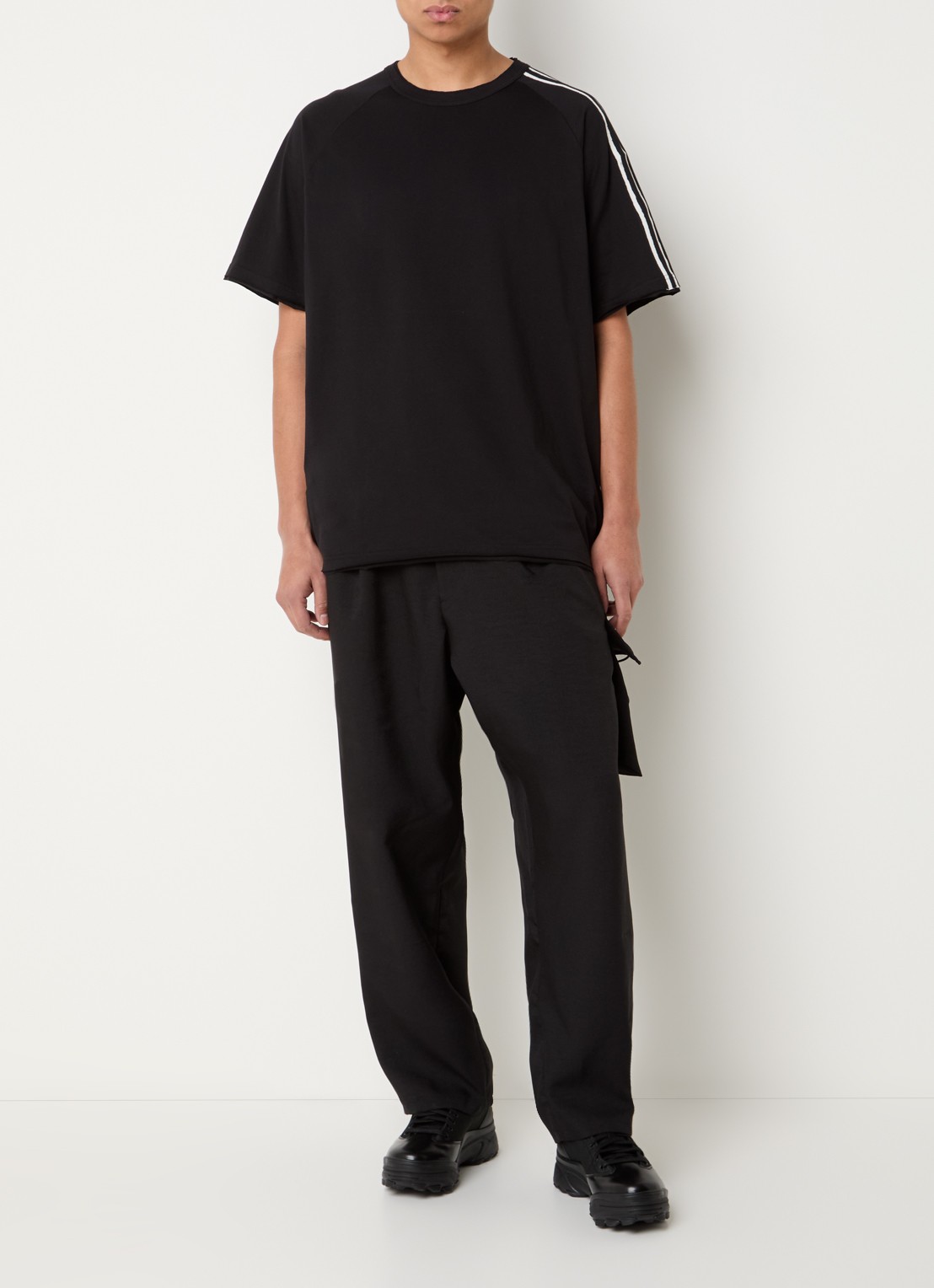 Y-3 T-shirt met ronde hals - voorkant 4 zwart