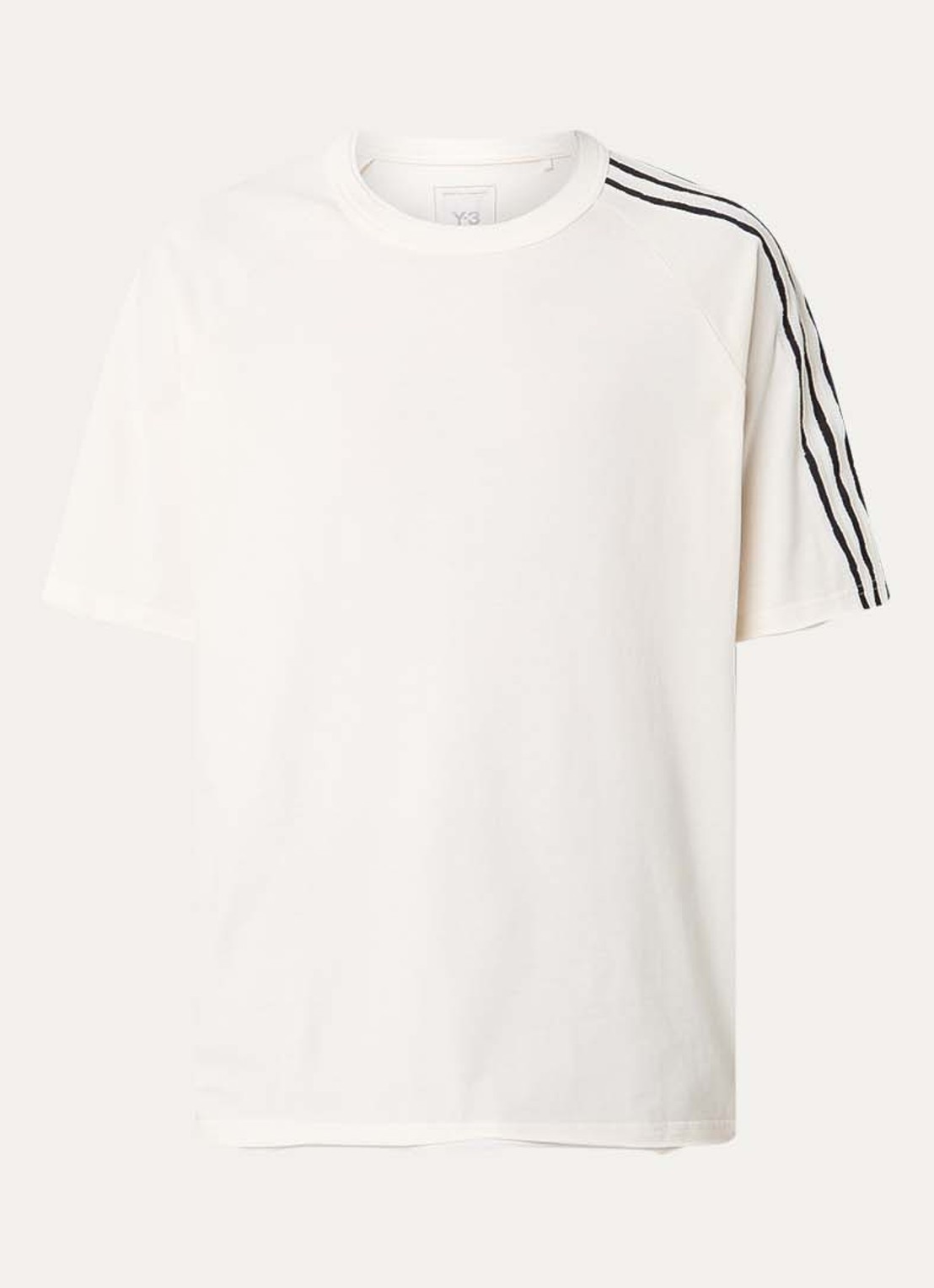 Y-3 T-shirt met ronde hals - voorkant 2 creme