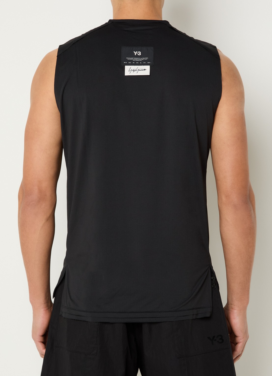 Y-3 Tanktop met logo - achterkant zwart