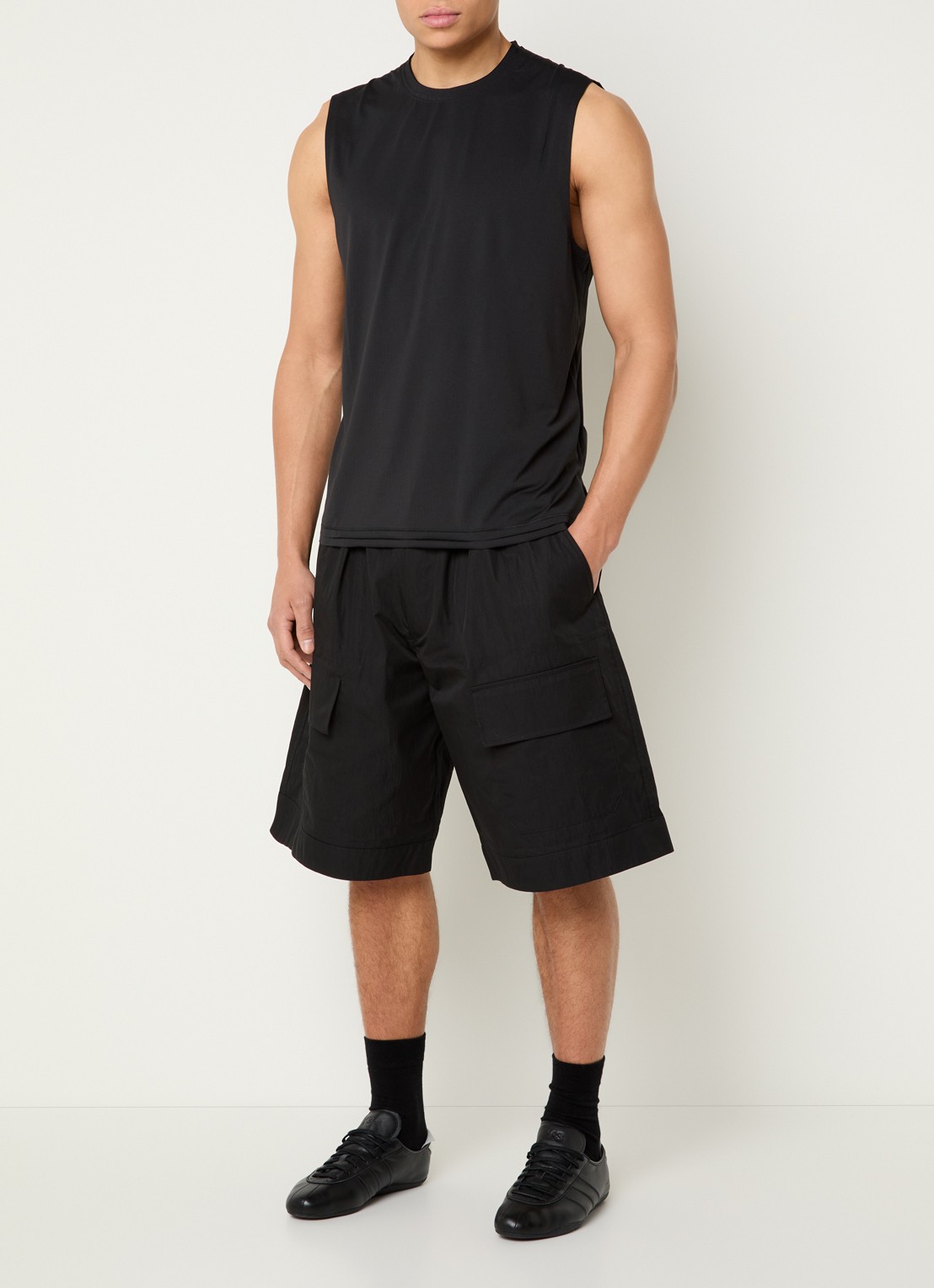 Y-3 Tanktop met logo - voorkant 3 zwart