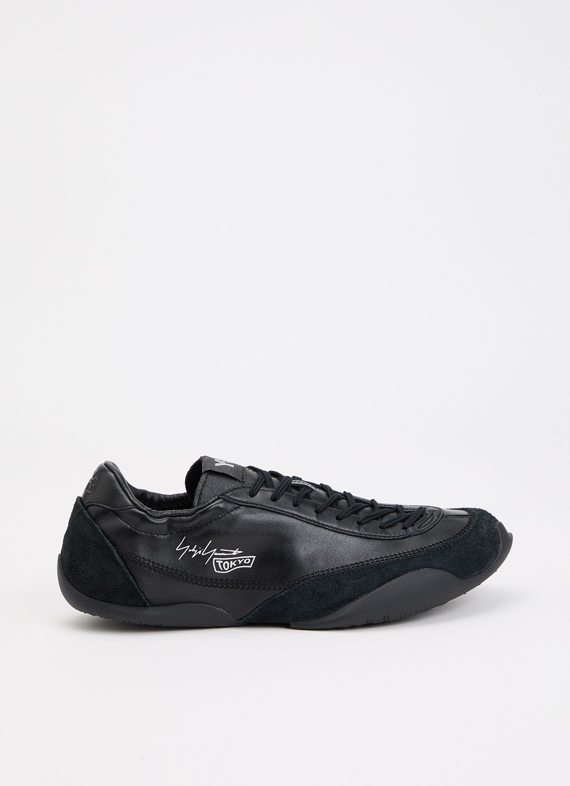 Y-3 Tokyo Warped sneaker van leer met suède details - voorkant 2 zwart