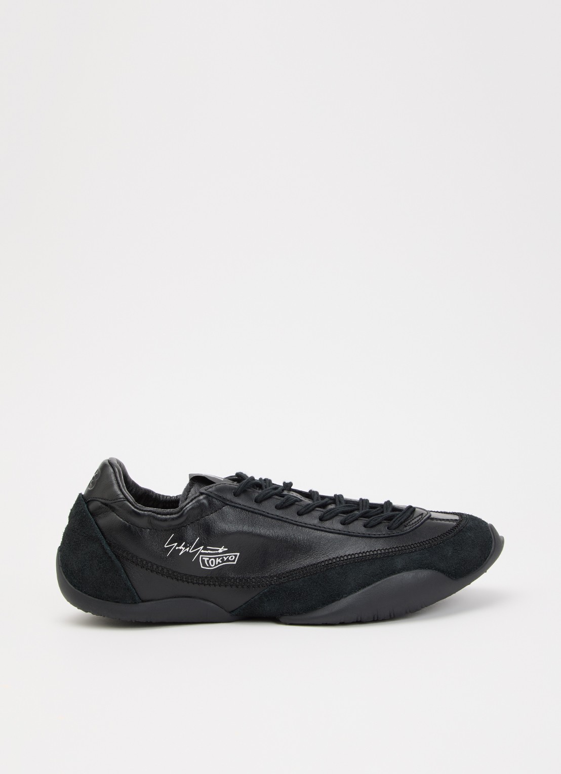 Y-3 Tokyo Warped sneaker van leer met suède details - voorkant 5 zwart