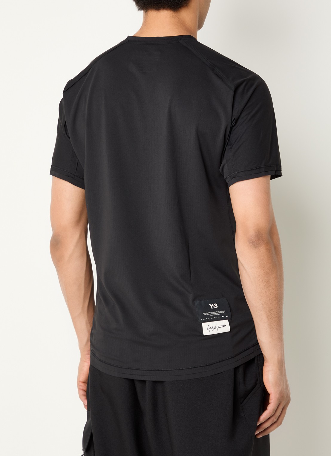Y-3 Trainings T-shirt met ronde hals - achterkant zwart