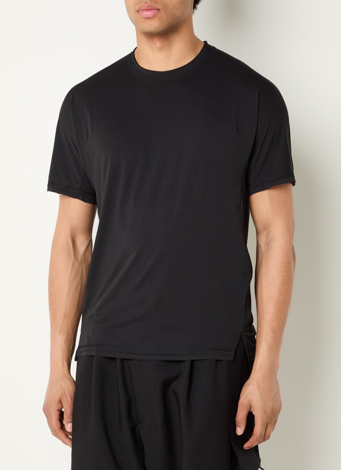 Y-3 Trainings T-shirt met ronde hals - detail 4 zwart