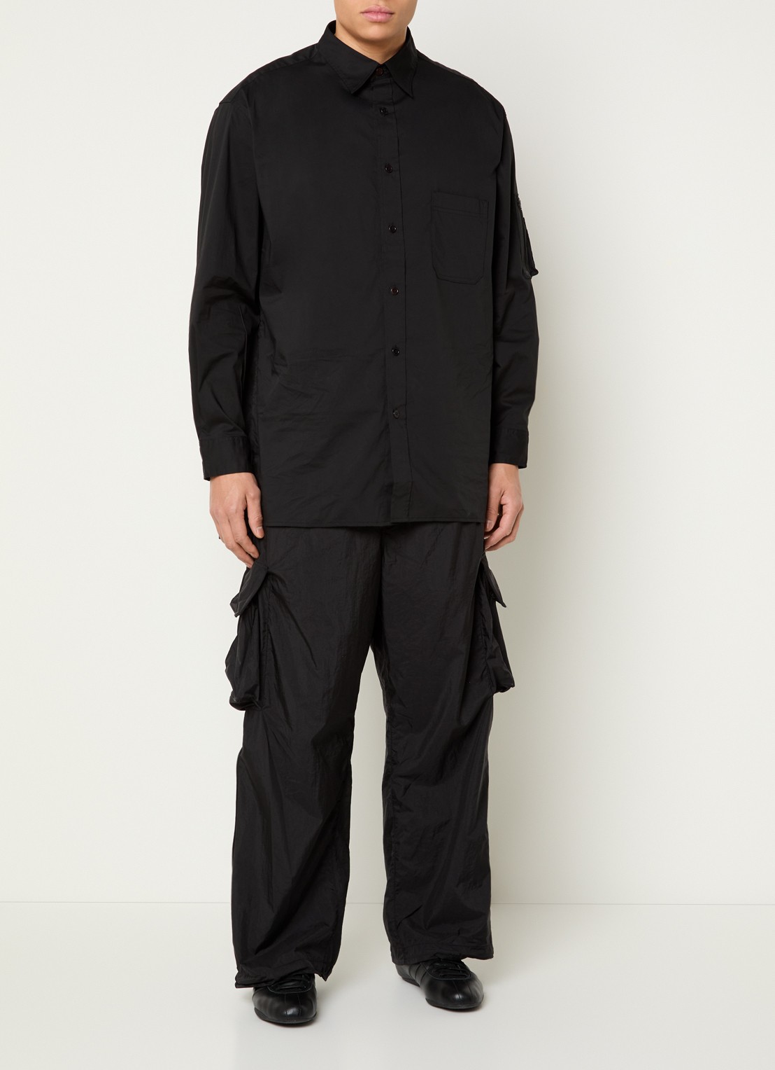Y-3 Wide fit cargobroek met steekzakken - voorkant 3 zwart