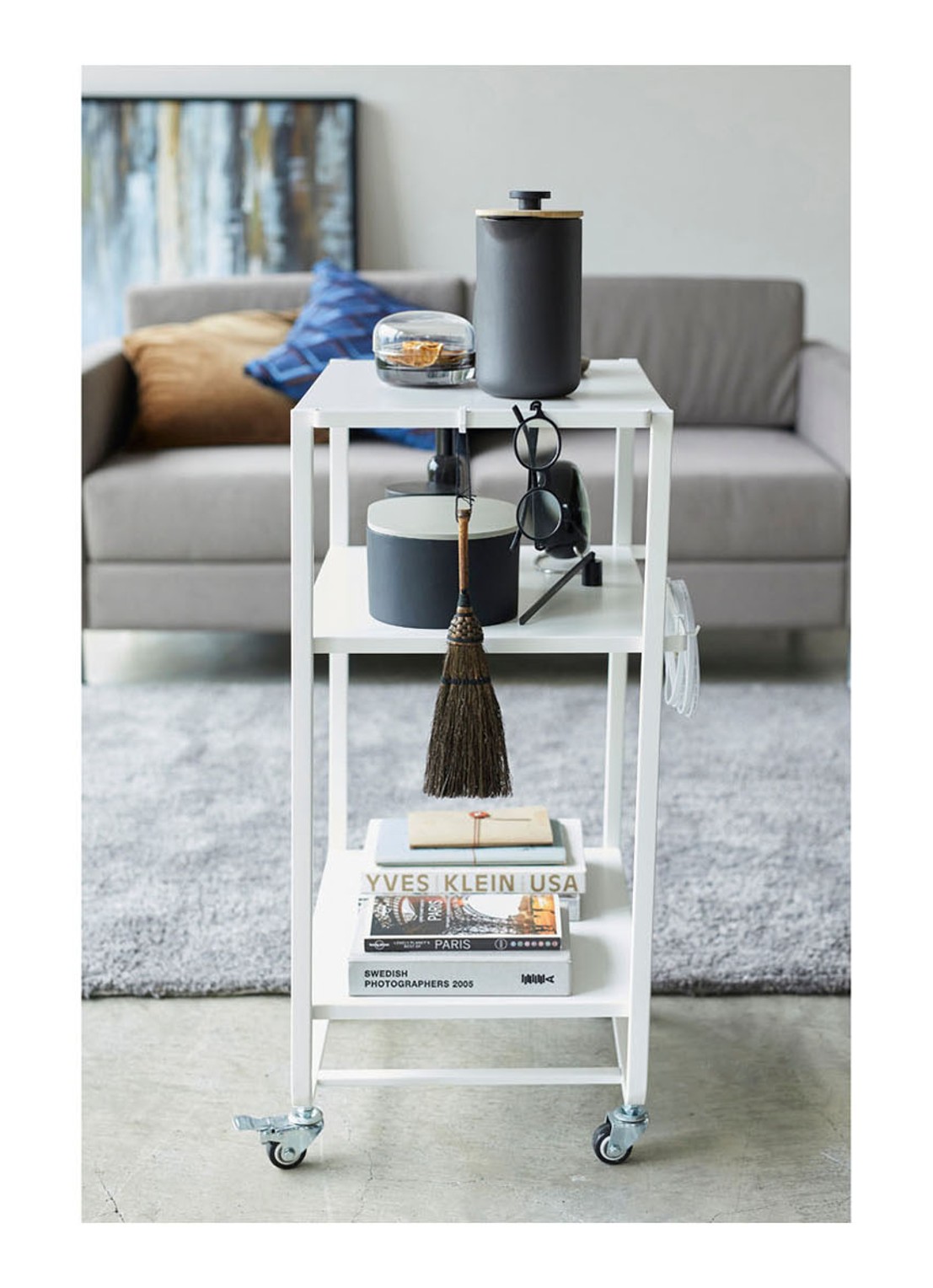 Yamazaki 3-Tiered Tower opbergtrolley  - detail 7 wit