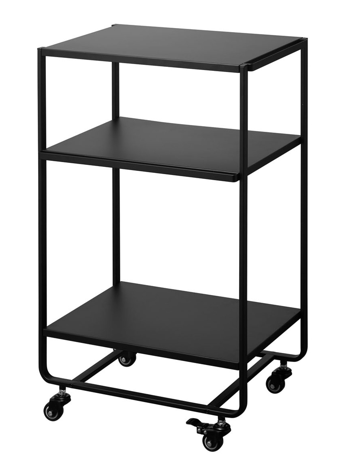 Yamazaki 3-Tiered Tower opbergtrolley  - voorkant zwart