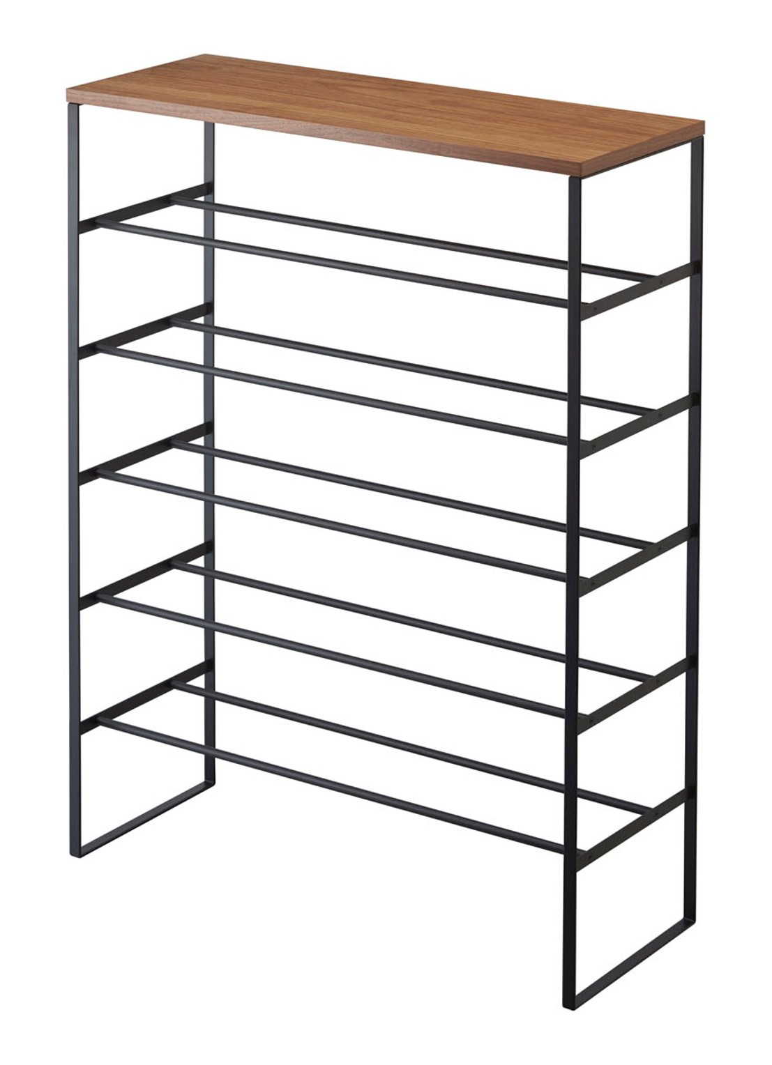 Yamazaki 6 Tier Wood schoenenrek - voorkant 2 zwart