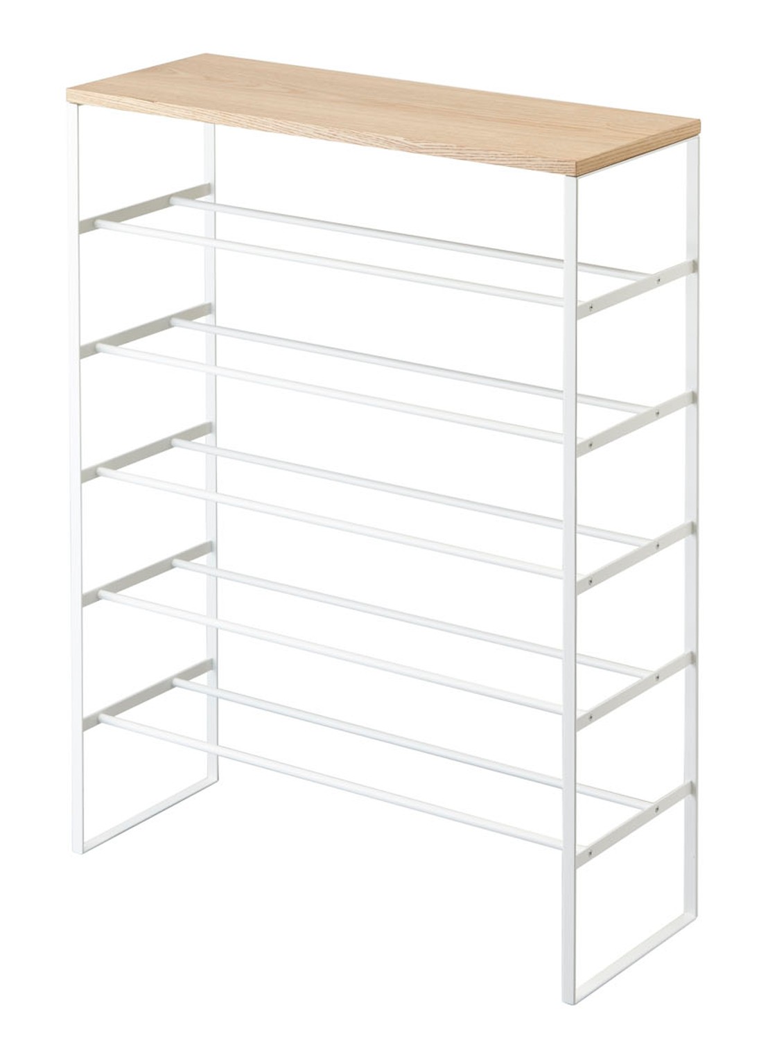 Yamazaki 6 Tier Wood schoenenrek - voorkant wit