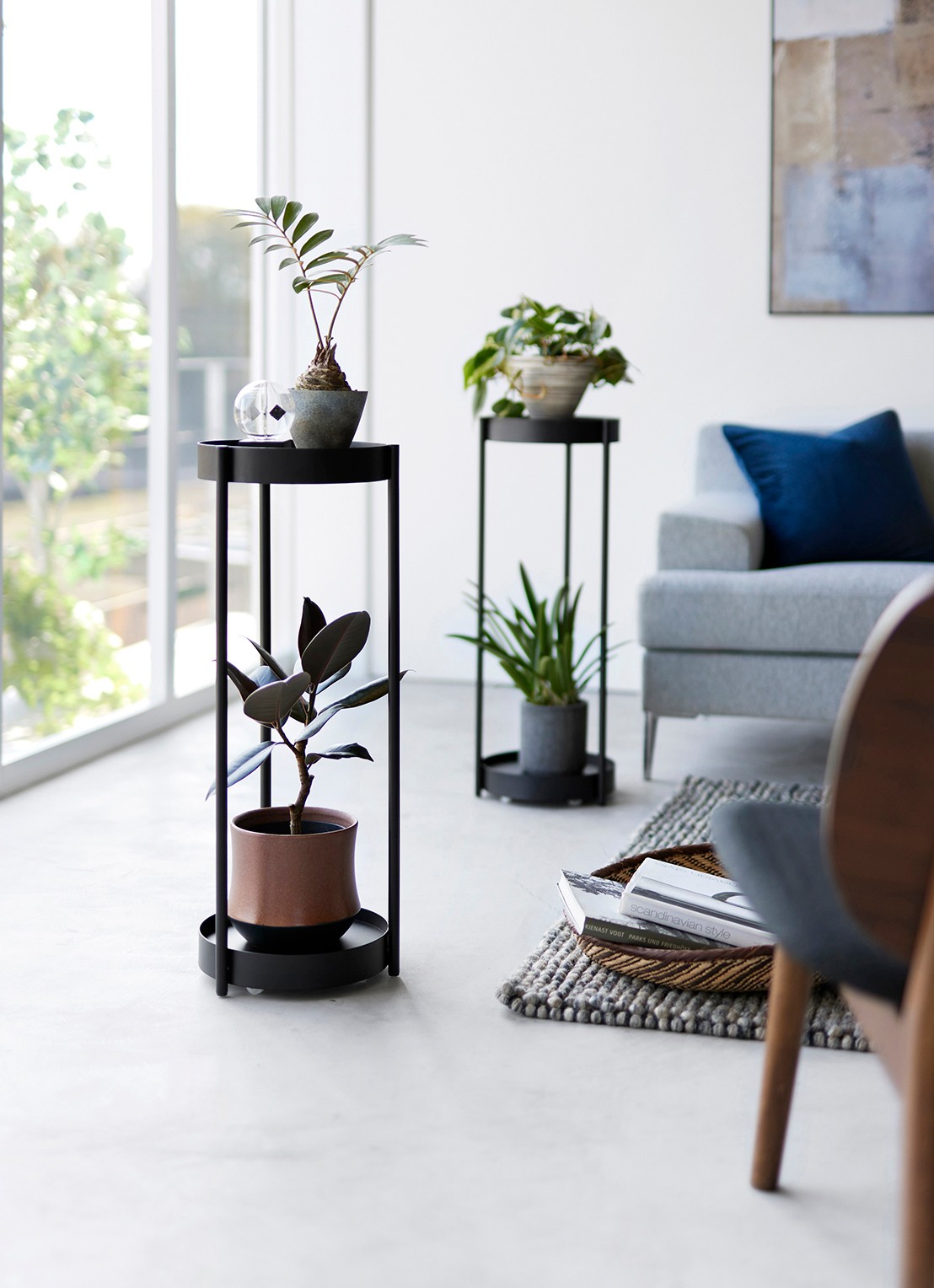 Yamazaki Tower bijzettafel 70 cm - voorkant 2 zwart