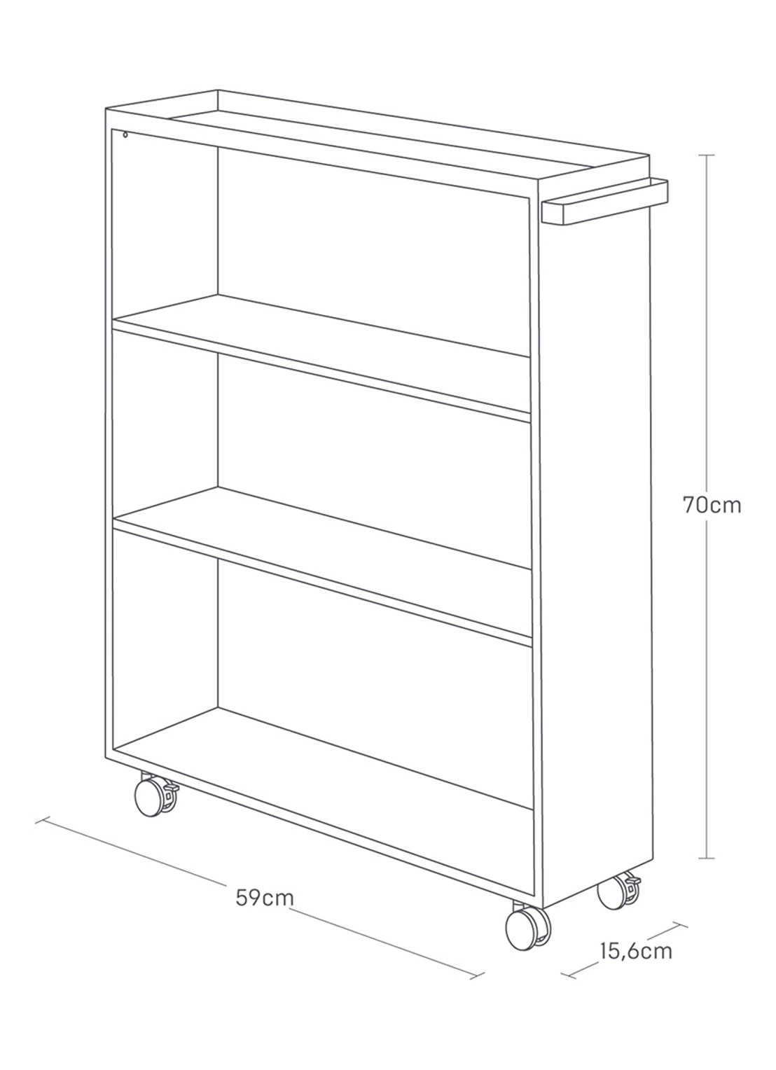 Yamazaki Tower boekenkast 70 cm - voorkant 3 zwart