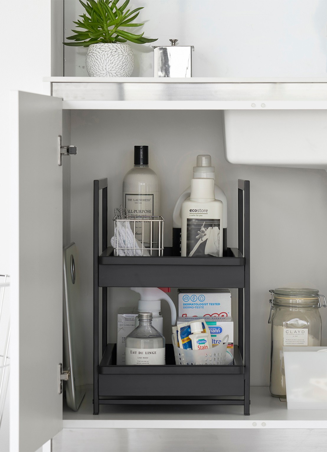 Yamazaki Tower keukenkast organizer 30 x 68,5 x 45 cm - detail 4 zwart
