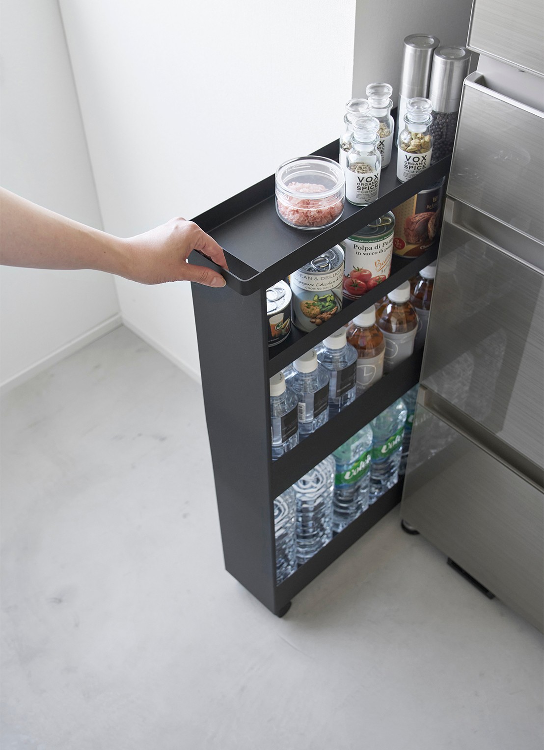 Yamazaki Tower opbergtrolley - achterkant 4 zwart