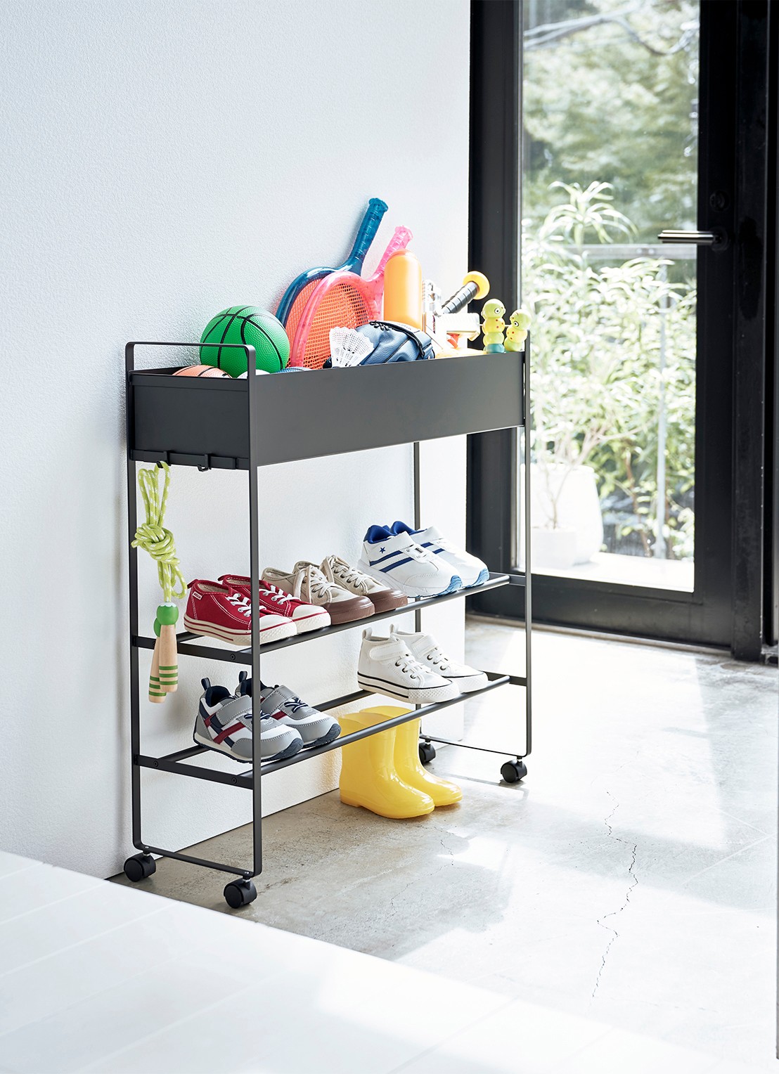 Yamazaki Tower opbergtrolley - voorkant 3 zwart