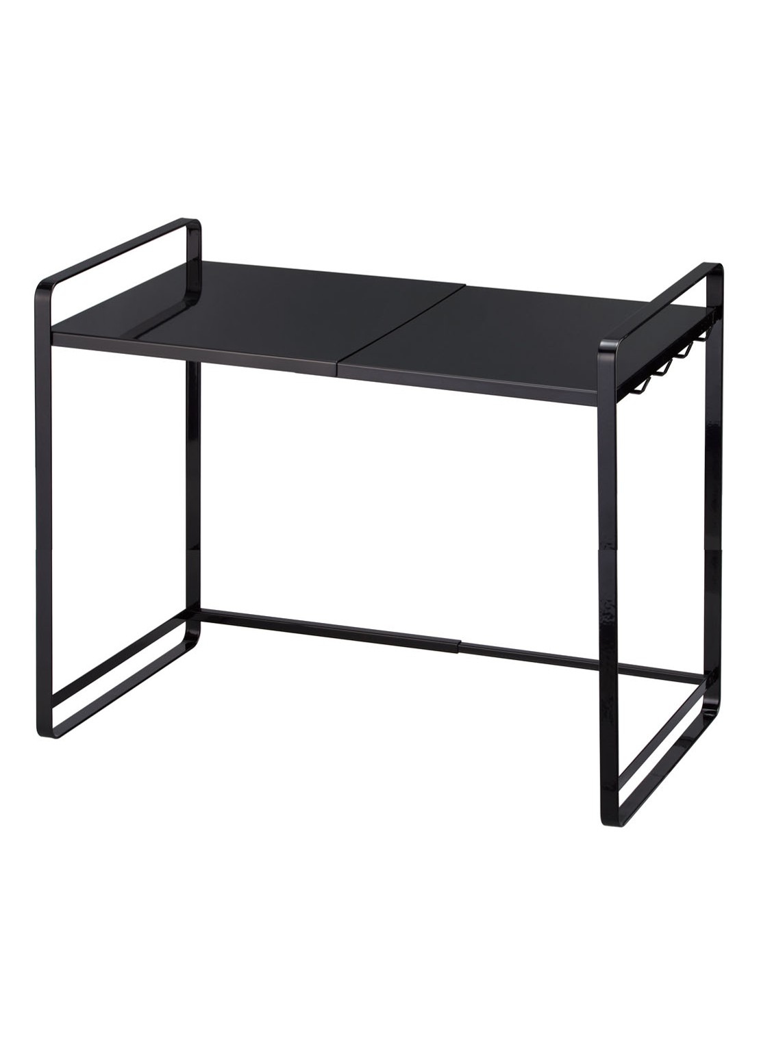 Yamazaki Tower uitschuifbare aanrecht organizer 47,5 - 75 cm - voorkant zwart