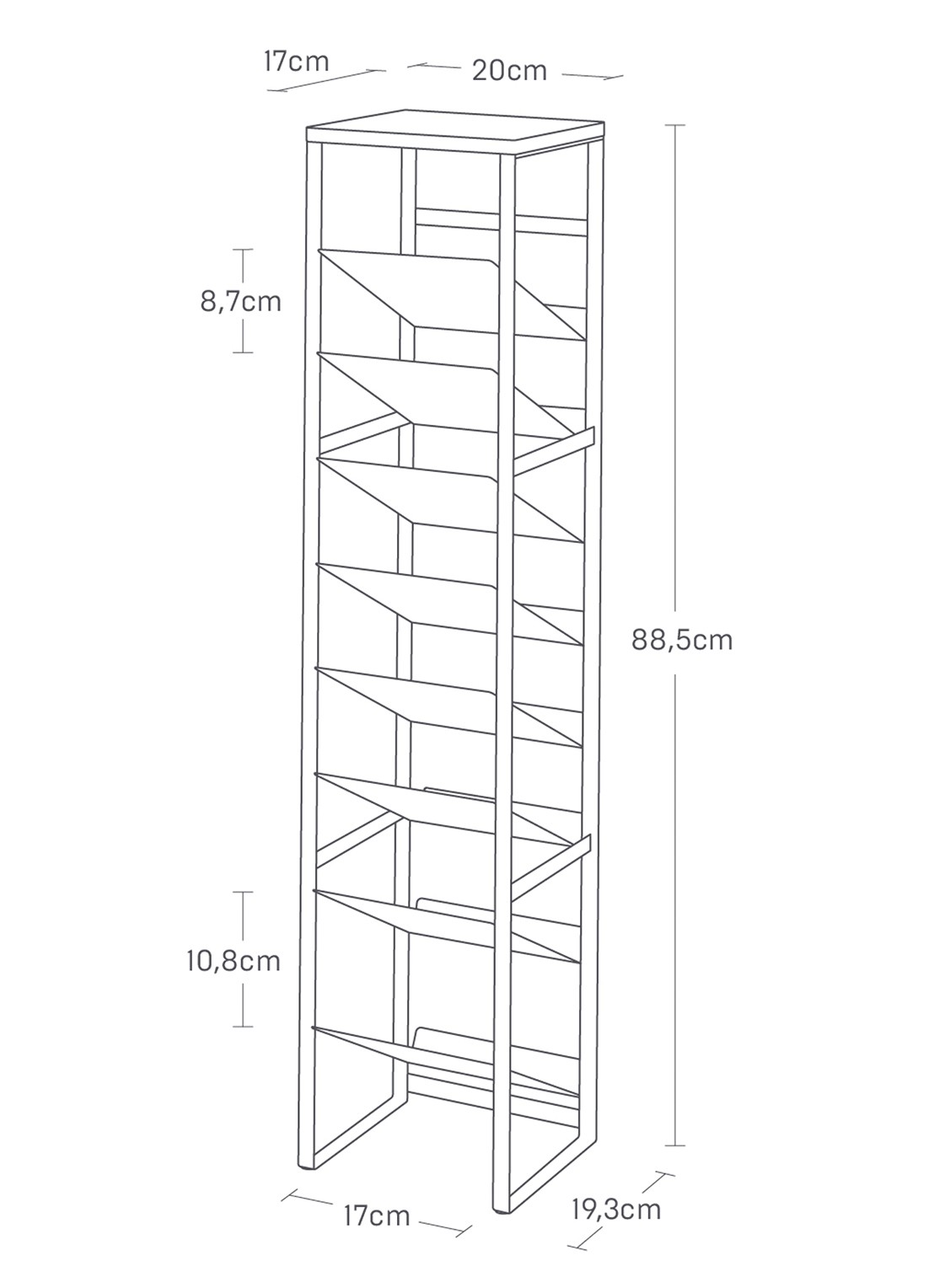 Yamazaki Tower wijnrek 16 flessen - voorkant 3 zwart