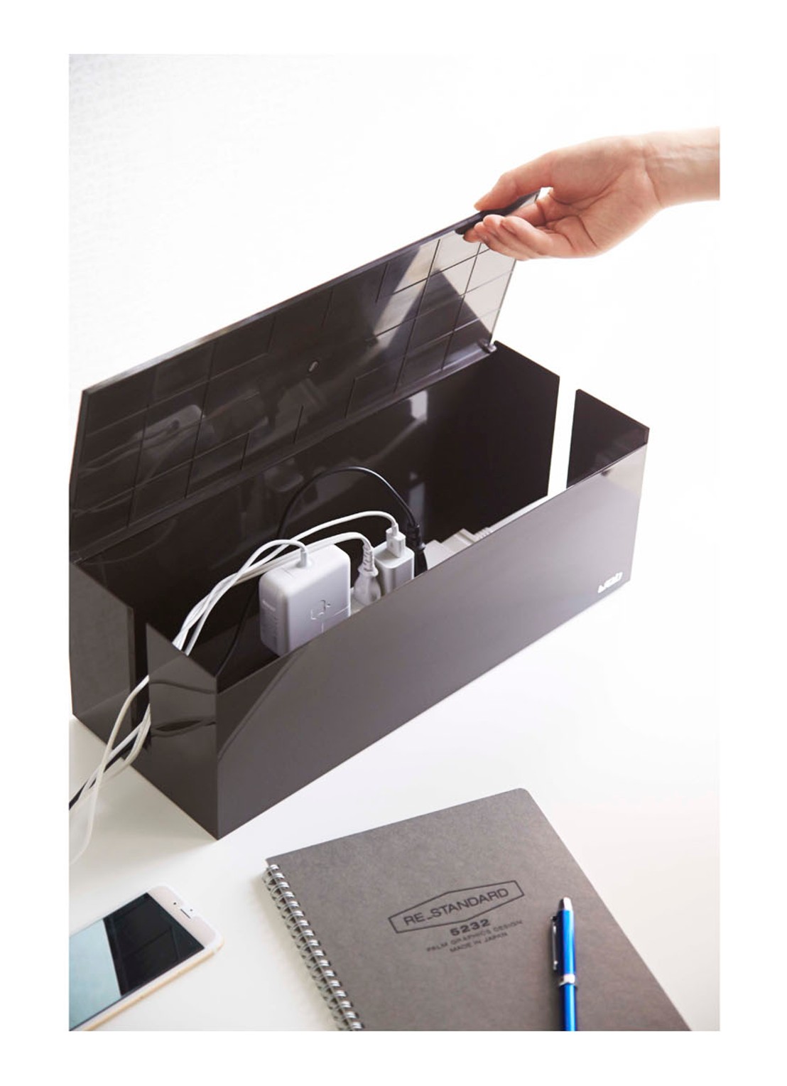 Yamazaki Web kabelbox  - voorkant 7 zwart
