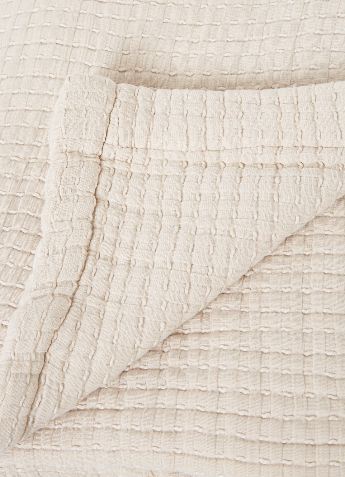 Yumeko Bedsprei van katoen 200 x 220 cm - detail 3 donkerbeige