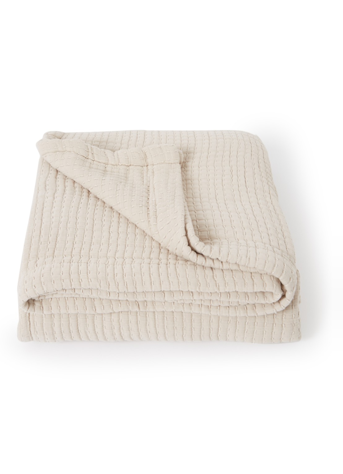 Yumeko Bedsprei van katoen 200 x 220 cm - voorkant donkerbeige