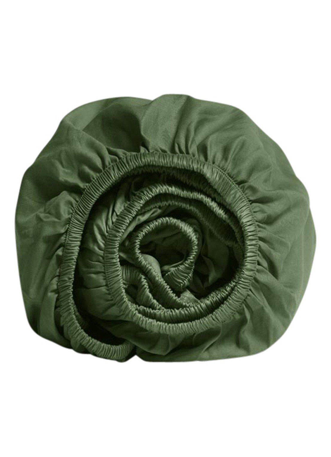 Yumeko Hoeslaken van  katoensatijn 300TC, hoekhoogte 30 cm - voorkant groen