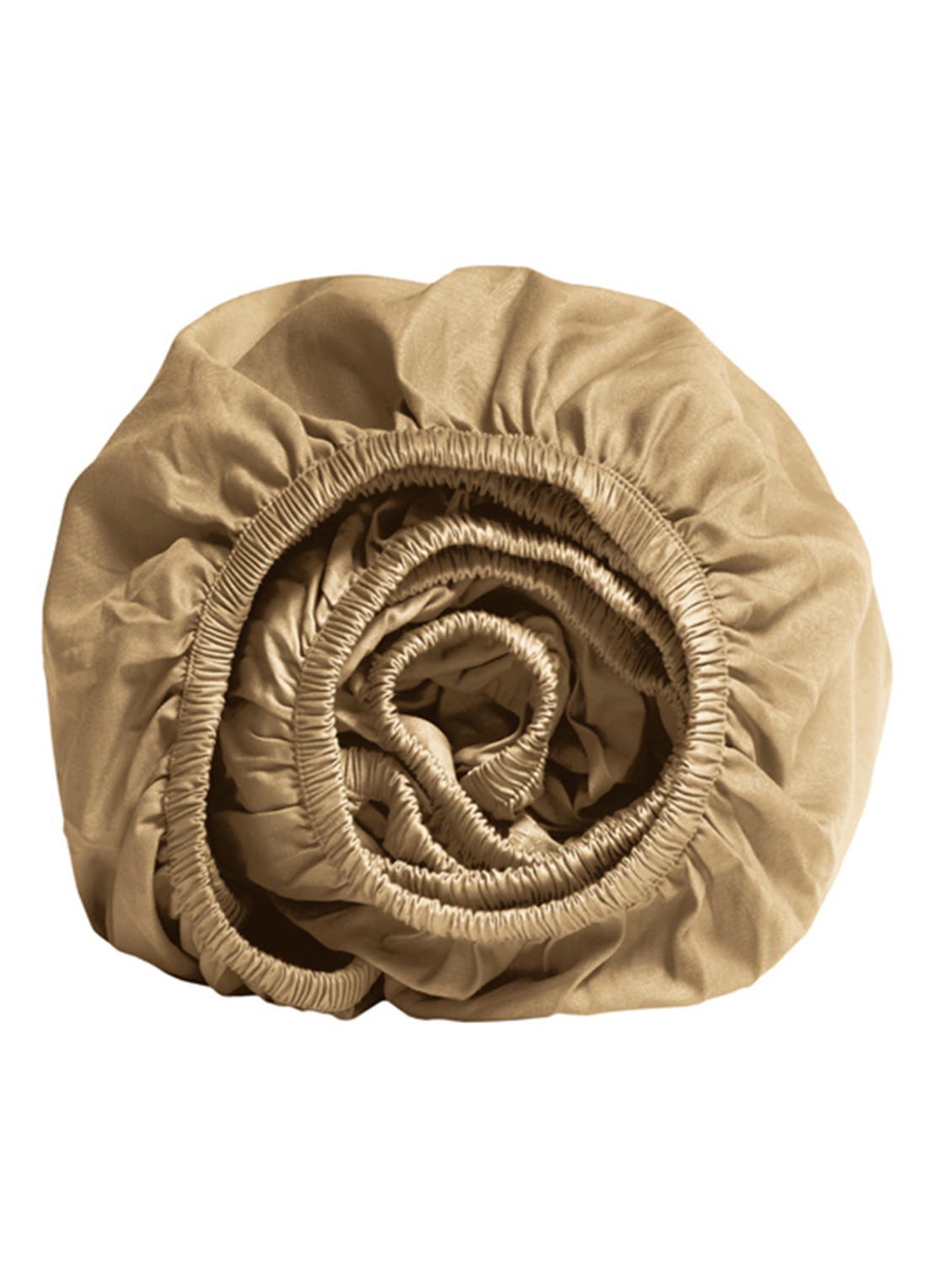 Yumeko Hoeslaken van  katoensatijn 300TC, hoekhoogte 30 cm  - voorkant beige