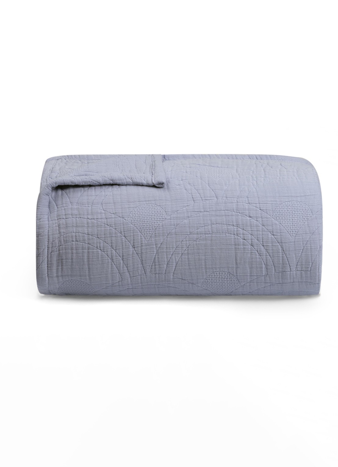 Yumeko Mousseline bedsprei van gewassen linnen 200 x 230 cm - detail 4 lavendel