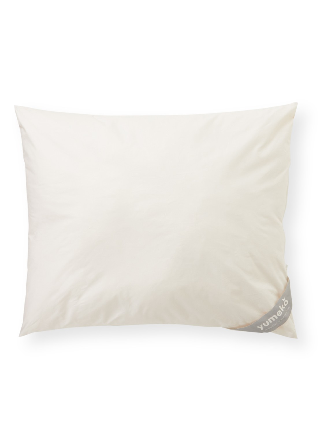 Yumeko Stevig hoofdkussen met vulling van wol 60 x 70 cm - voorkant 2 wit