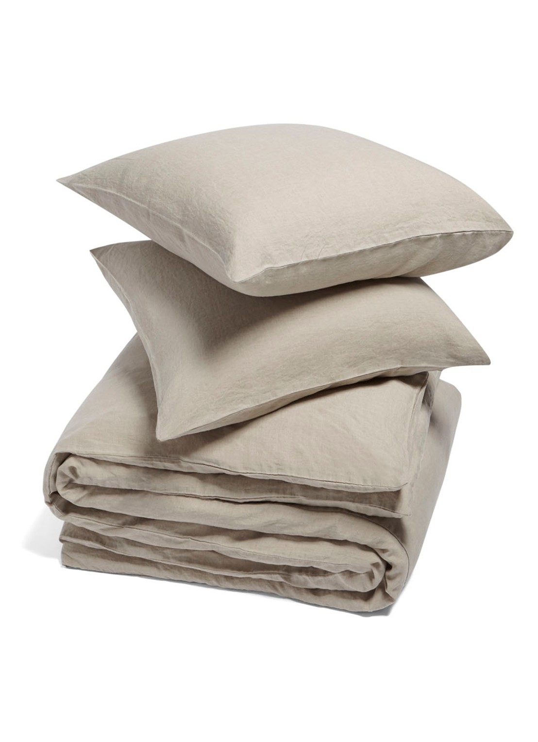 Yumeko Yumeko Washed linnen dekbedovertrekset - inclusief kussenslopen - voorkant 3 beige