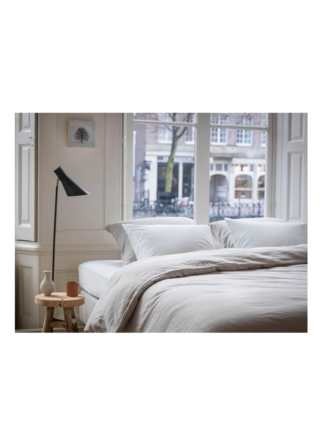 Yumeko Yumeko Washed linnen dekbedovertrekset - inclusief kussenslopen - voorkant 4 beige