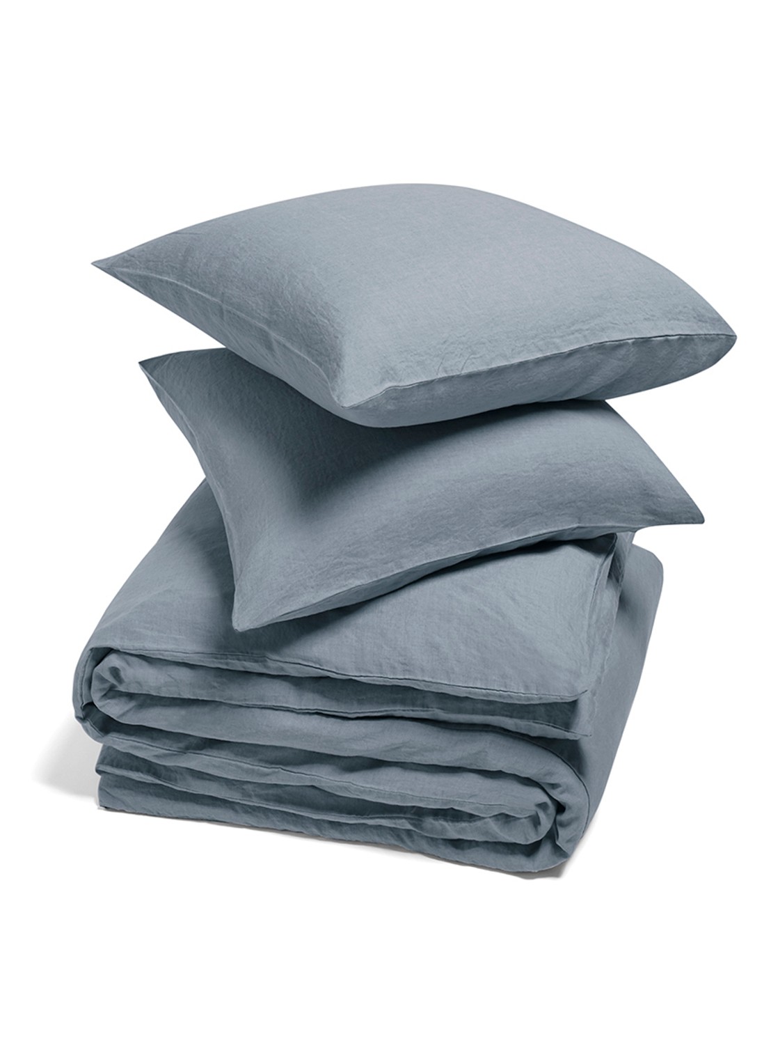 Yumeko Yumeko Washed linnen dekbedovertrekset - inclusief kussenslopen - voorkant blauw