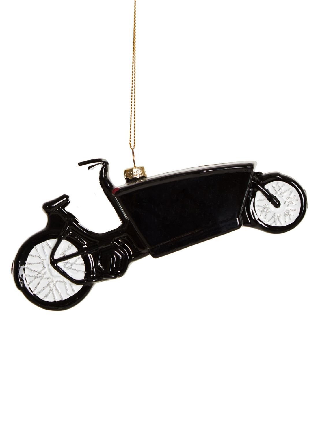 Yup in de Boom Bakfiets kersthanger 6,9 cm - voorkant zwart