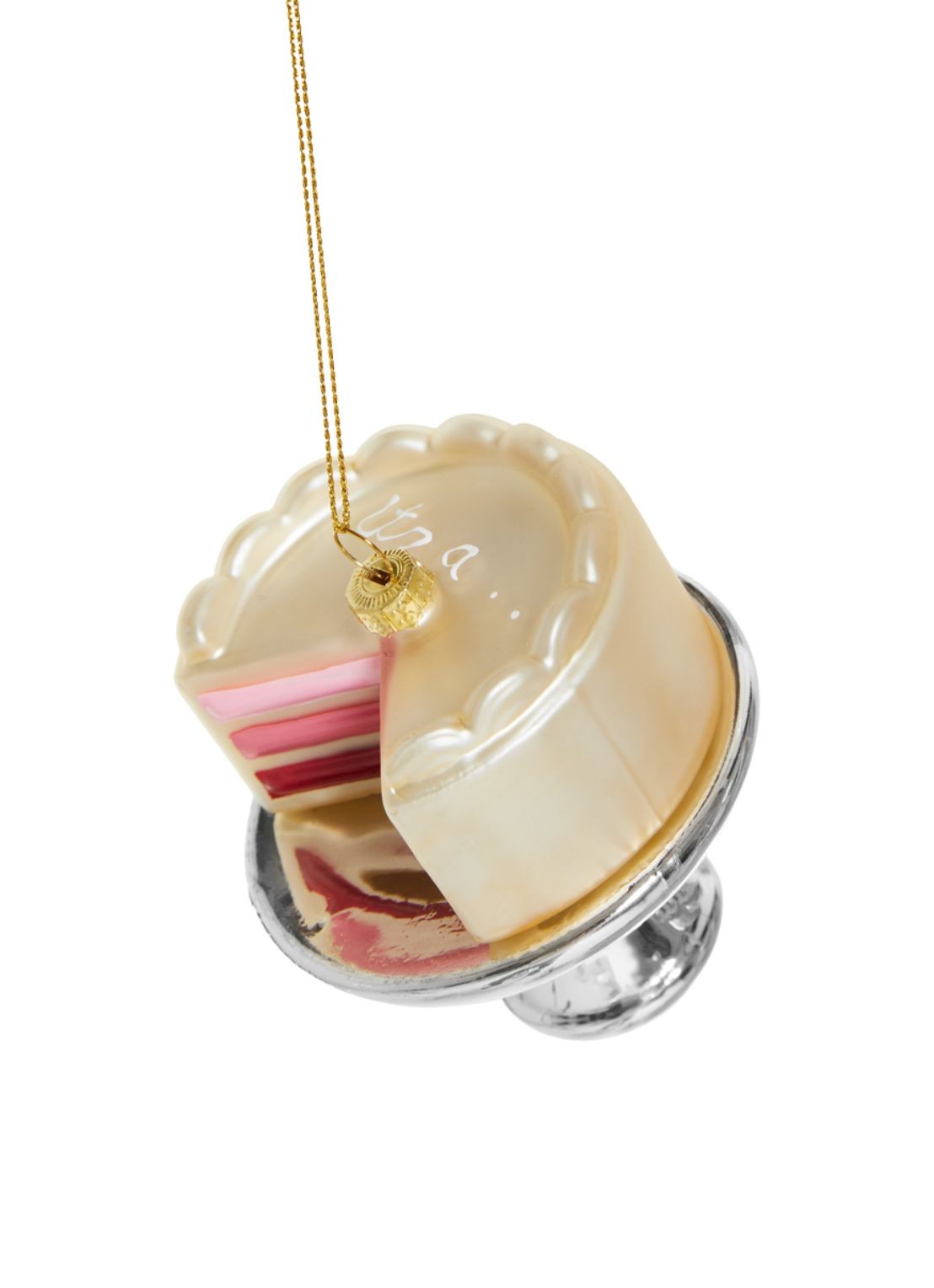 Yup in de Boom Gender Reveal Cake kersthanger 8 cm - voorkant roze